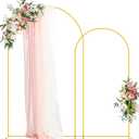 Wokceer Wedding Arch Stand 2 Set 8FT, 6.6FT Gold Metal Arch Backdrop Stand for Birthday Party Wedding Ceremony Baby Shower Garden Arch Decoration