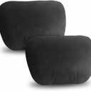 2PCS Car Pillow for Car Neck Pillow for Driving Seat Lumbar Support Soft Cushion with Extra Filling Accessories Back Support for Travel Nap and Trips Sleeping(Black, Head)