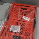 Plastic Storage Crate, Collapsible Crate for Storage Stacking Folding Storage Basket, Collapsible Shopping Basket,Car Storage Basket, Milk Crate with Handles for Kitchen, Bathroom, 20L (Red)
