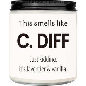 Funny Nurse Gifts for Women Men, Natural Soy Wax Lavender Scented Candle (7oz), Valentines Day Christmas Nurse Week Appreciation Graduation Retirement Gifts for School Future Nicu Nurse Doctor (White)