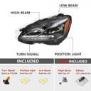 Huray Halogen Headlight for Mercedes-Benz E-Class W212 Sedan/Wagon 2014-2016 [Halogen Type] Headlamp w/o Cornering Light Replacement for MB2502219 2128202139 Left Driver Side