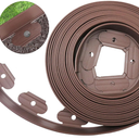 Landscape Edging Kit, Brown Garden Border with Plastic Stakes, Landscaping Roll for Flower Bed Lawn Driveway Yard