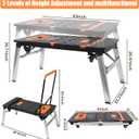 7 in 1 Work Benches Multifunctional Folding Work Table for Garage, Portable Workbench, Sawhorse, Scaffold, Platform, Mobile Workbench, Dolly and Hand Truck with 4 Wheels