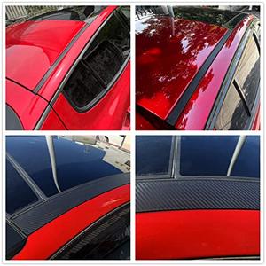 JUIVEEL 4Pcs Carbon Fiber Pattern Car Roof Edge Cover Decals Windshield Protect Cover Trim Compatible with Kia Stinger 2017-2023 Accessories