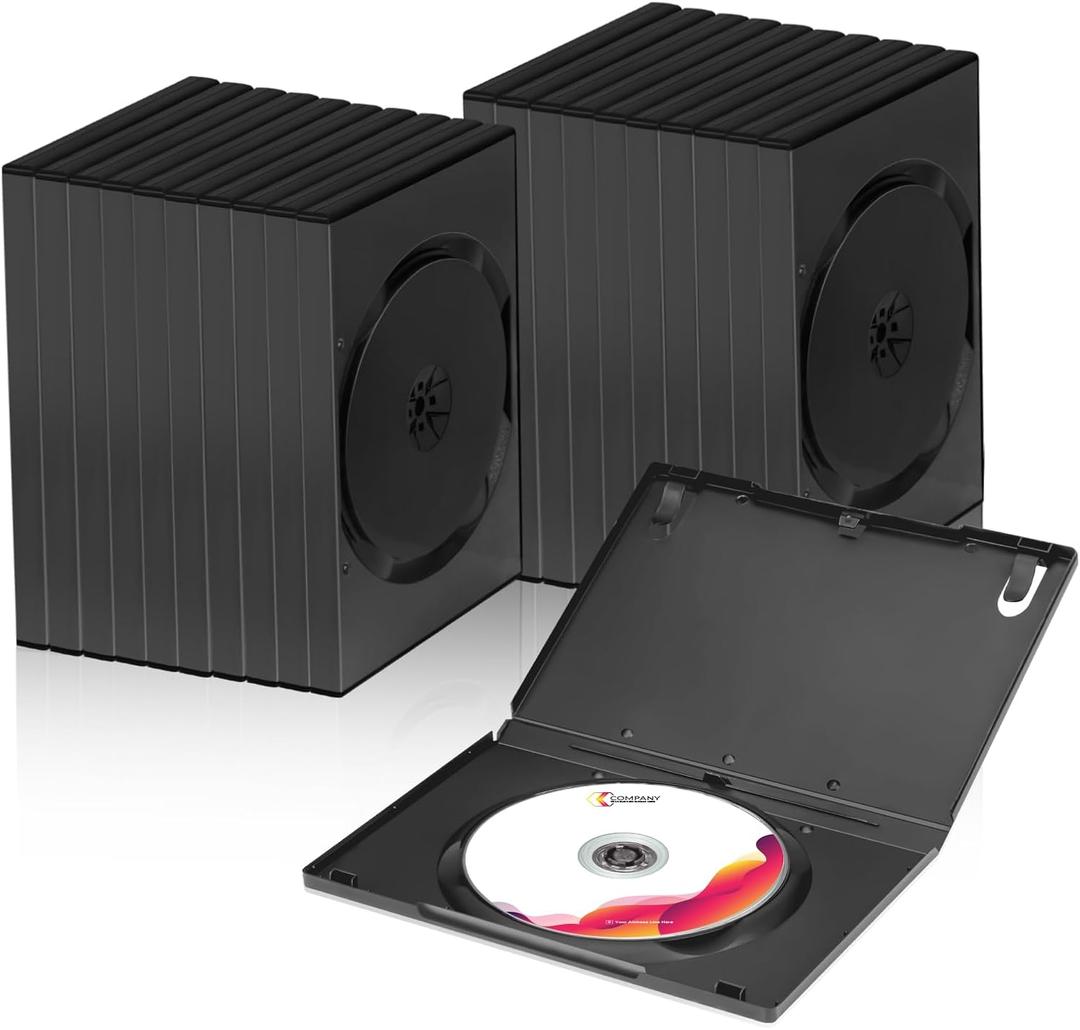 Premium DVD Cases - Black Single Disc DVD Storage Cases with Clear Sleeve (25 Pack)