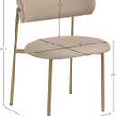 Meridian Furniture 759Taupe-C Lupita Collection Modern | Contemporary Dining Chair with Soft Taupe Vegan Leather, Brushed Gold Metal Frame, 21.5" W x 23" D x 31.5" H, Taupe, Set of 2