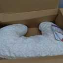 Boppy Nursing Pillow - Firm, Ergonomic U-Shaped Bottle and Breastfeeding Pillow with High Lift for Comfort and Support, Spacious Surface - Cream Retro Squiggles