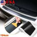 Car Rear Sill Boot Bumper Plate Protector Trim Strip Cover Guard Carbon Fiber 4D