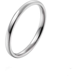 2mm Stainless Steel Engagement Comfort Fit Women Wedding Band Ring