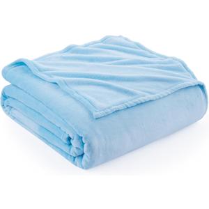 Hansleep Fleece Light Blue King Blanket, Super Soft Flannel Fuzzy Plush Cozy Blanket for All Seasons, Light Blue, King 90x108 Inches