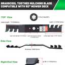 Grasscool 942-04053C Mower Blades for Cub Cadet 50 Inch Zero Turn Cutting Deck Mowers Replace 742-04053c