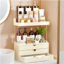 StorBin 3 Drawers Bathroom Vanity Organizer Sidesplashes- 5 Tier Makeup Organizer, Versatile Perfume Organizer, Ideal for Bathroom Storage, Vanity, Large Skincare, Perfume, Present, Cream White