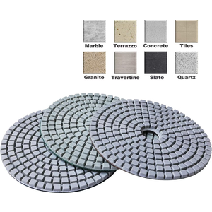 4 Inch Diamond Polishing Pads with 5/8’’-11 Backer Pad, 6PCS Wet/Dry Granite Stone Polish Pad Kit for Drill, Grinder, Polisher, 50-6000 Grit Polishing Pad for Concrete Marble Rock Countertop Quartz
