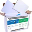 Winlyn Blank White Cards and Envelopes 100 Pack, 5 x 7 Folded Greeting Cards and A7 Invitation Envelopes 5 1/4 x 7 1/4 Self Seal 95lb for Weddings Shower Graduation Business Announcements Mailing