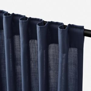 Navy Linen Curtains 84 inch Length 2 Panels Set Modern Farmhouse Living Room Drapes Light Filtering Rod Pocket Back Tab Filtering Privacy Semi Sheer Curtain 84 inches Long