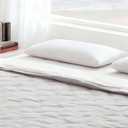Thin Flat Soft Goose Feather Down Bed Pillows for Sleeping Hypoallergenic Standard Size Set of 1 Pack Side Back and Stomach Sleepers