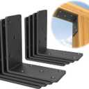 5x5x2.5“ Heavy Duty Angle Bracket， (8PCS) L Bracket for Shelves Fence Pergola Post Wood，90 Degree Corner Brace for Floating Shelf Countertop Support