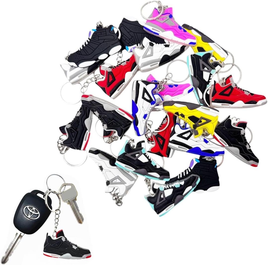 TSY TOOL 30 Pcs of Random Mini Retro Sneaker Keychains  Shoe Key Chains for Goodie Bags, Collectors, Sneakerhead