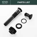 KENES Oil Rubbed Bronze Pop Up Bathroom Sink Drain with Overflow, Lavatory Bathroom Vanity Sink Drain Stopper, Sink Drain Assembly with Overflow Anti Clog Pop Up Drain
