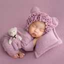 Holibeat Baby Girl Purple Photography Props Super Soft Newborn Girl Photo Shoot Outfits Costumes (Purple)