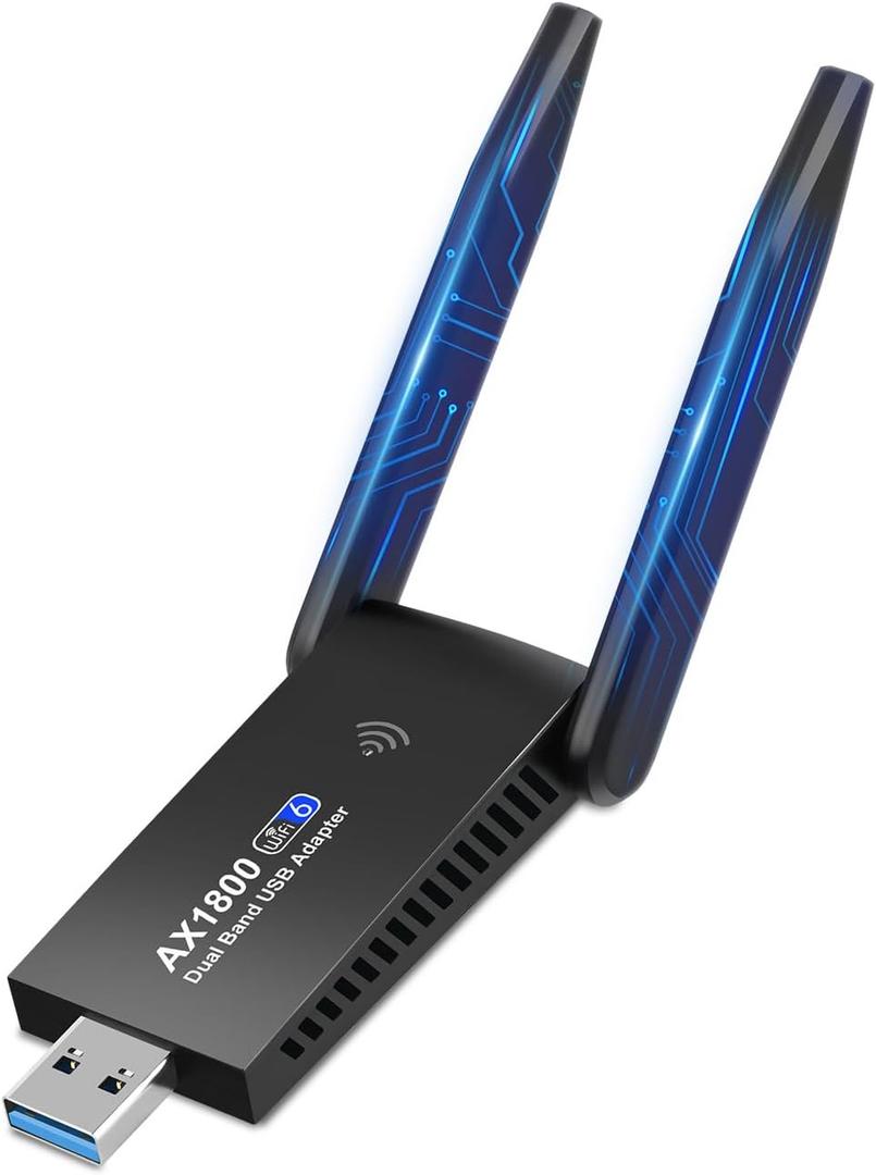 AX1800 USB WiFi 6 Adapter,Dual Band 2.4G/5G WiFi Dongle for Desktop PC, WPA3, MU-MIMO, OFDMA, Built in Driver Wireless Network Receiver Supports Windows 11/10