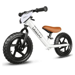 KRIDDO Toddler Balance Bike 2 Year Old, Age 24 Months to 5 Years Old, 12 Inch Push Bicycle with Customize Plate (3 Sets of Stickers Included), Gift Bike for 2-3 Boys Girls, White