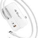Retractable iPhone Charger Fast Charging,4 in 1 Retractable Wall Charger 45W Travel Essentials Multiport Plug Foldable Block Lightning &USB C Cables for iPhone 17Pro Max/16/15/14/13/12/11,iPad,AirPods