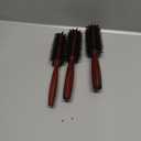 Boao 3 Pieces Boar Bristle Round Hair Brush Set for Women Men Round Drying, Styling, Curling Hair Brush with Wood Handle Quiff Roller(10/12/ 14 Rows)