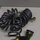 Coil Hose 25FT EVA Coil Garden Hose With 3/4'' Brass Connector Coiled Water Hose Lightweight And No Kink Includes 7 Patterns Spray Nozzle For Outdoors Lawn Watering Car Washing (Gray)