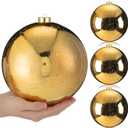 4 Pcs Extra Large Retro Mercury Christmas Balls Ornaments 8'' Oversized Giant Hanging Shatterproof Electroplated Ball Christmas Tree Ornaments for Xmas Party Outdoor Decor(Golden)
