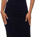 Xscape Women's Short Scuba Crepe Dress with Ruffle Top Detail (Reg and Petite) Size 16 (Black)