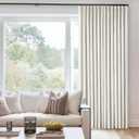 Natural Cream Pinch Pleated Full Blackout Curtains 100 Inches Long Linen Blend Room Darkening Curtain for Living Dining Room Bedroom Memory Shape Thermal Insulated Pinch Pleat Drape with Hooks Rings