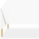 QIKSION 2 Pack Plastic Table Cloth Disposable, 54 x 108 Inch Tablecloths for Rectangle Tables, White Plastic Table Cover