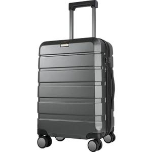 KROSER Hardside Expandable Carry On Luggage with Spinner Wheels & Built-in TSA Lock, Durable Suitcase Rolling Luggage with USB Port, Carry-On 20-Inch Steel Grey, 14.1 X 8.8 X 21 Inches