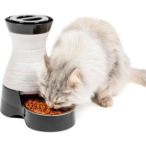 PetSafe Healthy Pet Food Station - Automatic Indoor Gravity Cat & Dog Feeder - Space-Saving Self Feeder - Easy to Clean - Small - Up to 2 lb Kibble Capacity