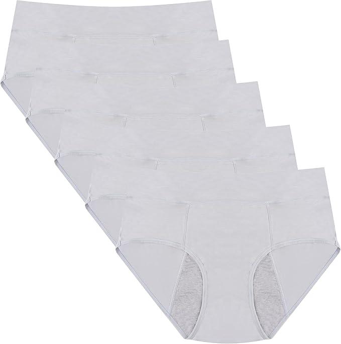Women Leak Proof Period Panties Soft Viscose Menstrual Underwear Postpartum Protective Briefs Multi Pack,Size M