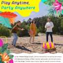 4E's Novelty Tiki Ring Fling Bottle Ring Toss Game Set for Party Games for Adults and Family, Beach Summer Hawaiian Luau Outdoor Indoor Game Activity
