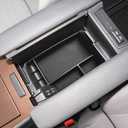 HGWEI Center Console Organizer Tray Compatible with 2021-2026 Toyota Sienna Accessories, Sienna LE Limited Platinum SE XLE XSE Coin Container Armrest Secondary Storage Box, Black