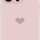 Designed for iPhone 16 Pro Case with Screen Protectors, Liquid Silicone Microfiber Lining Soft Rubber Shockproof Anti-Scratch Love Pattern Phone Case for iPhone 16 Pro Protective Cover Women (Pink)