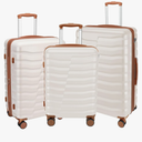 Lightweight Luggage with Spinner Wheels & YKK Zipper, 1 Piece Suitcase ABS+PC Hardside Luggage Set with TSA Lock for Women Men, Apricot Off White (20+24+28 inch)