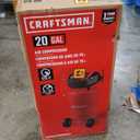 Craftsman Air Compressor, 20 Gallon Oil-Free 1.8 HP Max 175 PSI Pressure Two Quick Couplers Big Capacity, Red- CMXECXA0232043