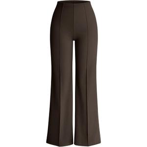 OQQ Women Wide Leg Pants High Waist Casual Pants Fall Clothes Outfits (Large, Darkbrown)