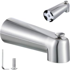 Enhon 7 Inch Slip on Tub Spout with Diverter, Compatible with Moen 3839/Moen 3853, Bathtub Diverter Spout Fits 1/2 Copper Water Tube(5/8 Diameter), 5/32 Hex Wrench(Brushed Nickel,Classic)