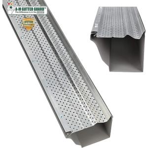 A-M Gutter Guard Premium Heavy-Duty Lifetime Quality Aluminum - Leaf & Debris Protection, (5 Inch - 100 Feet, Mill Finish) - DIY Easy - Made in The USA