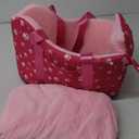 Cullaby Center Console Dog Car Seat for Small Dogs Under 15 lbs - Detachable Washable Carrier with Safety Belt & Storage Pockets, Pink