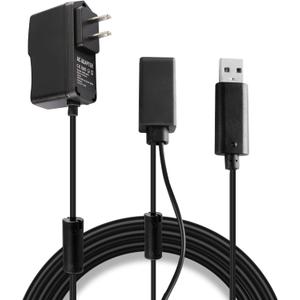 Kinect Adapter for Xbox 360, USB to AC Power Supply PC Adapter Compatible with Mircosoft Xbox 360 Kinect Sensor System with Charging Cable Cord