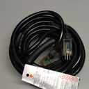 POWGRN 25 Ft 10AWG Black Outdoor Extension Cord Waterproof Heavy Duty 10 Gauge 3 Prong, Flexible Cold-Resistant Power Cord Indoor & Outside with Lighted Indicator End, 15Amp 1875W SJTW ETL Listed