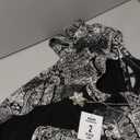 R&M Richards 2PC Pleated Printed Flyaway Jacket W/Solid Tank Dress (8, Black/White)
