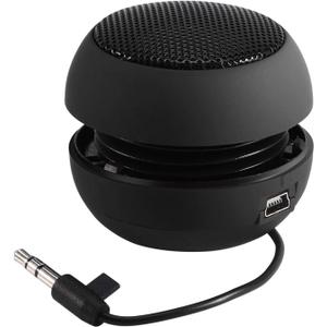 Mini Speaker, Retractable Speaker with USB Charging Cable, 3.5mm Audio Interface Portable Speaker for MP3, MP4, MP5, Mobile Phones, Computers(Black, 12)