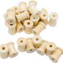200 Pieces Solid Wood Spools Unfinished Wooden Barrel Spools for Crafts (1x11/16 in)
